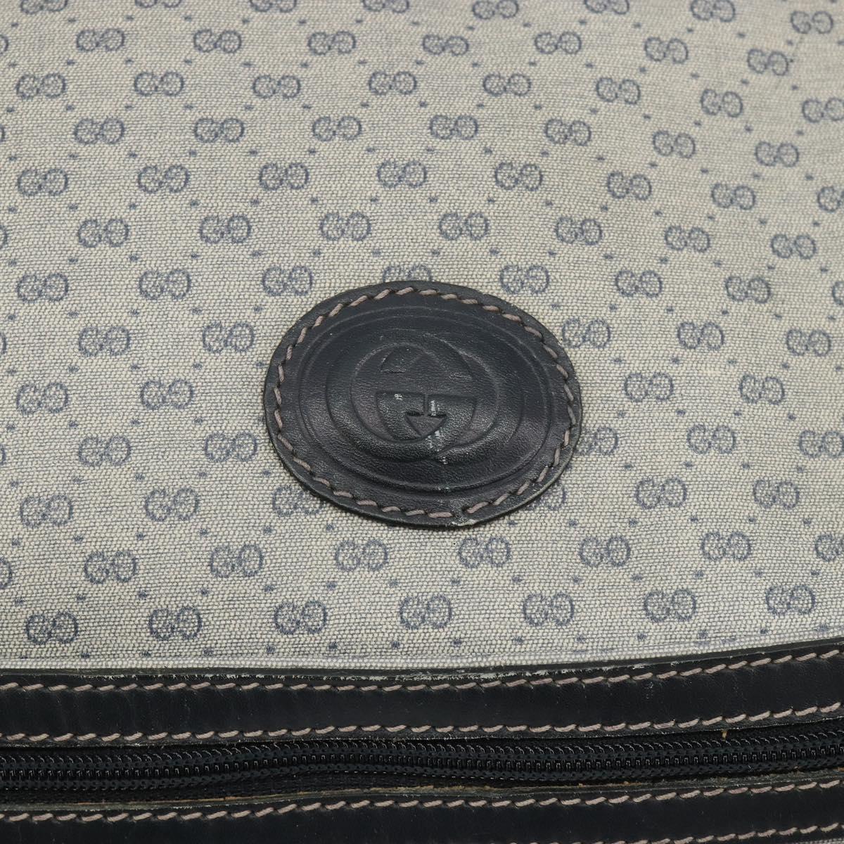 GUCCI Micro GG Supreme Boston Bag PVC Navy Gold 012 39 0079 Auth gh2157