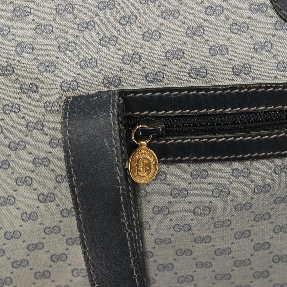 GUCCI Micro GG Supreme Boston Bag PVC Navy Gold 012 39 0079 Auth gh2157