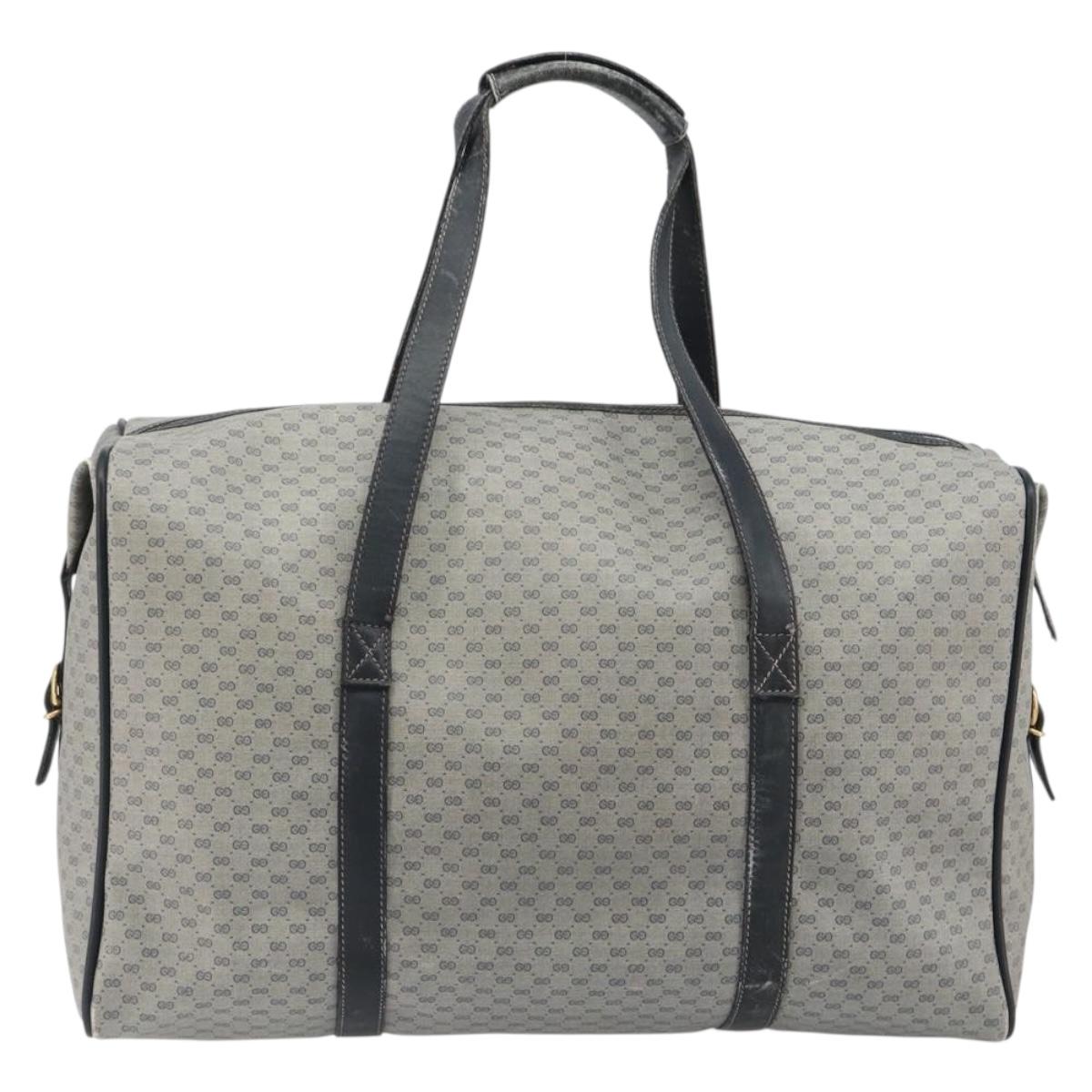GUCCI Micro GG Supreme Boston Bag PVC Navy Gold 012 39 0079 Auth gh2157