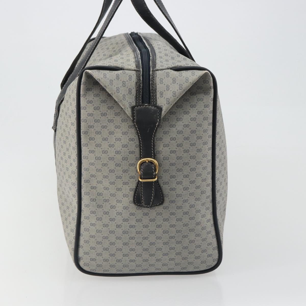 GUCCI Micro GG Supreme Boston Bag PVC Navy Gold 012 39 0079 Auth gh2157