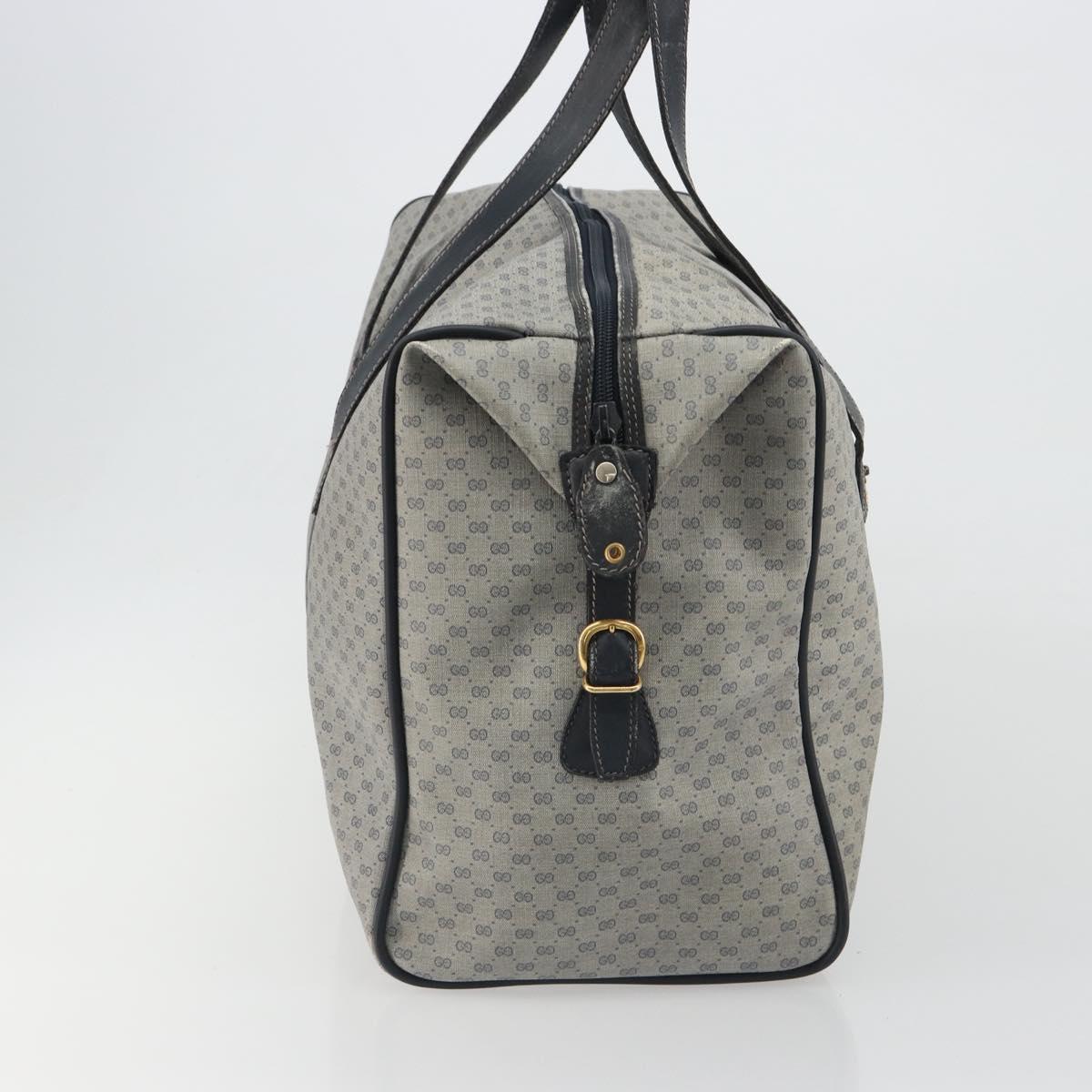 GUCCI Micro GG Supreme Boston Bag PVC Navy Gold 012 39 0079 Auth gh2157