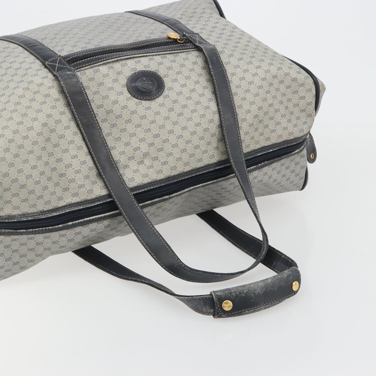 GUCCI Micro GG Supreme Boston Bag PVC Navy Gold 012 39 0079 Auth gh2157