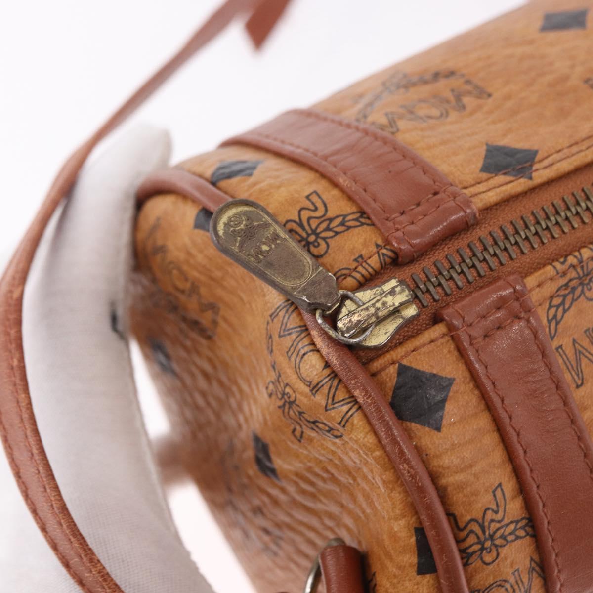 MCM Vicetos Logogram Shoulder Bag PVC Brown Gold Auth gh2158