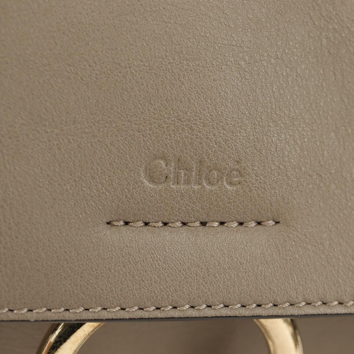 Chloe Faye Day Small Hand Bag Leather 2way Beige Gold Silver Auth gh2163V