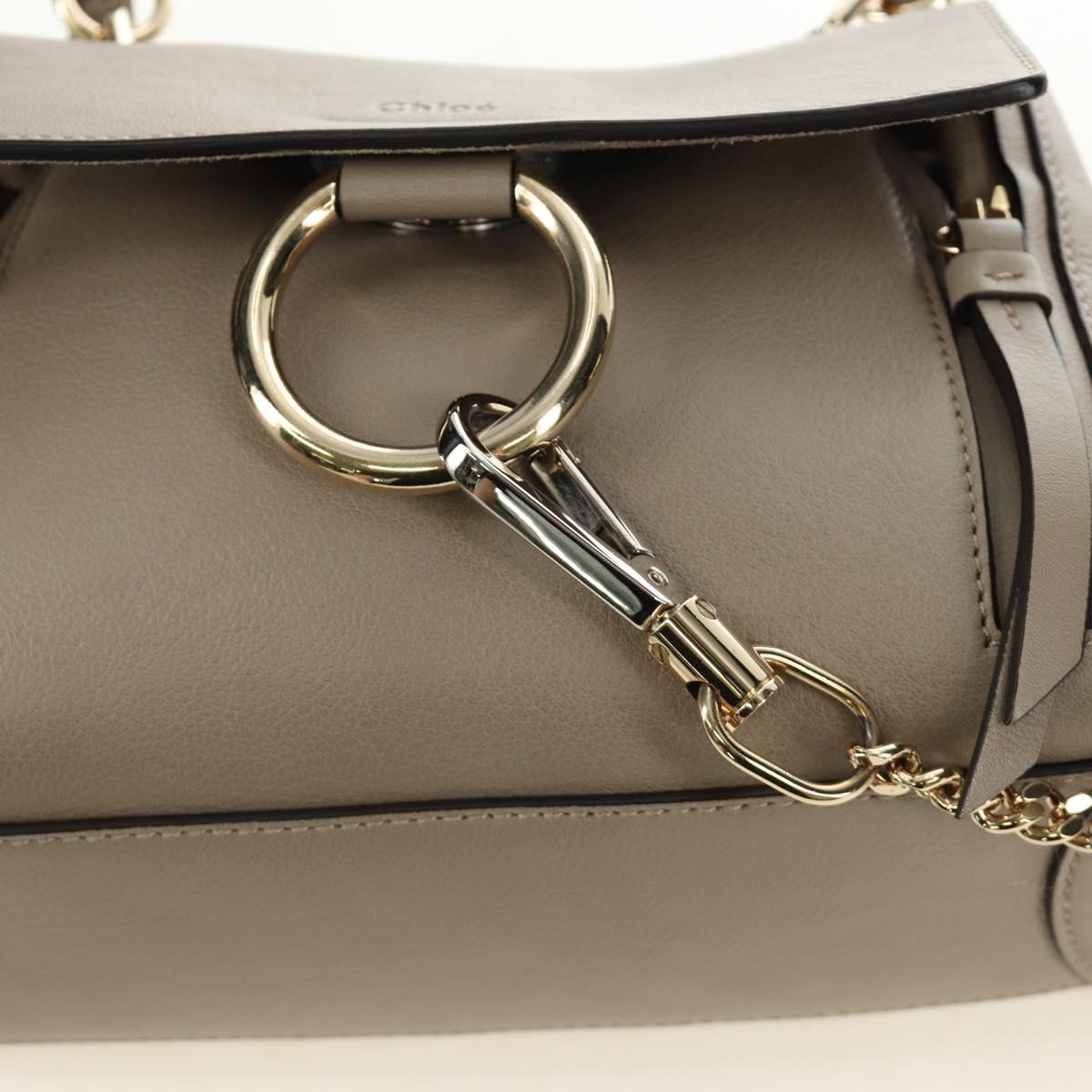 Chloe Faye Day Small Hand Bag Leather 2way Beige Gold Silver Auth gh2163V