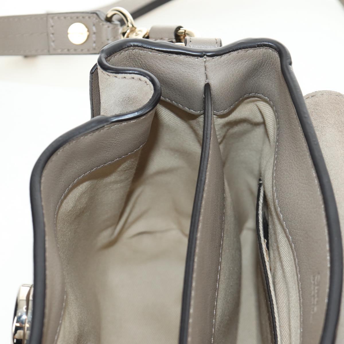 Chloe Faye Day Small Hand Bag Leather 2way Beige Gold Silver Auth gh2163V