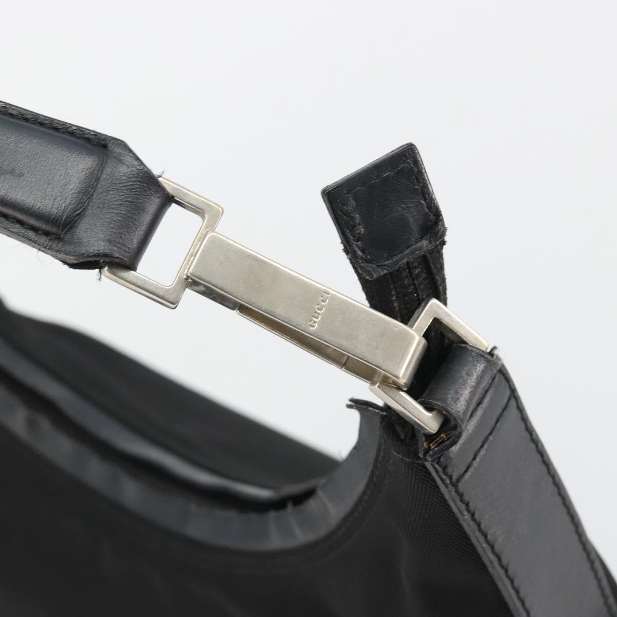 GUCCI Shoulder Bag Canvas Black Silver 000 0602 Auth gh2166