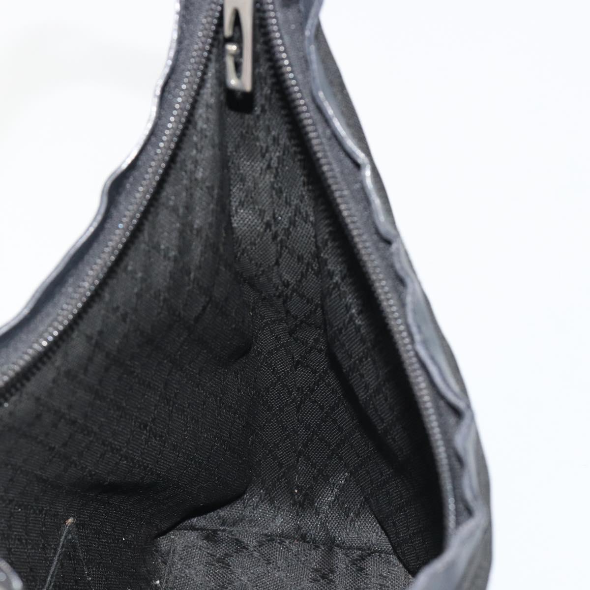 GUCCI Shoulder Bag Canvas Black Silver 000 0602 Auth gh2166