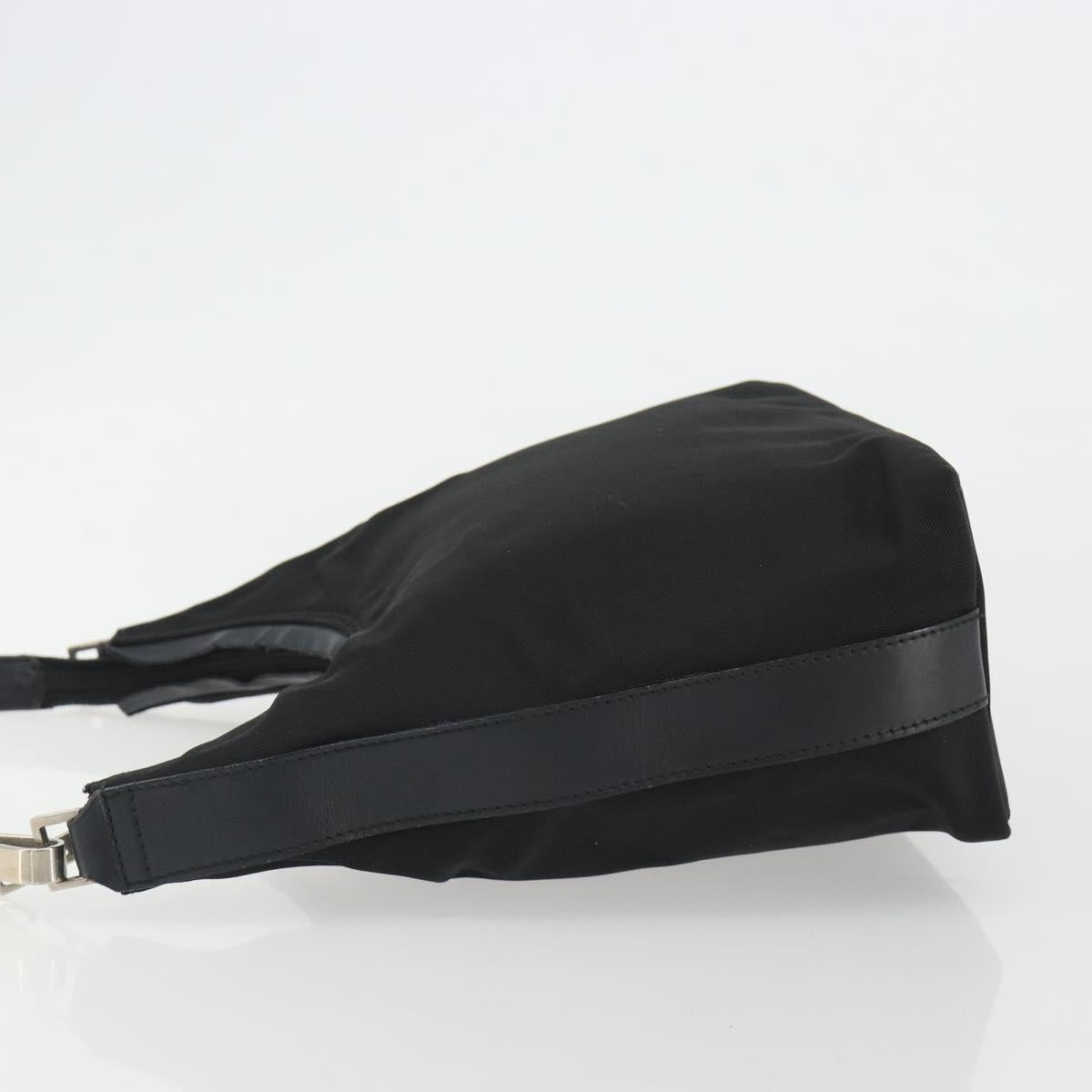 GUCCI Shoulder Bag Canvas Black Silver 000 0602 Auth gh2166