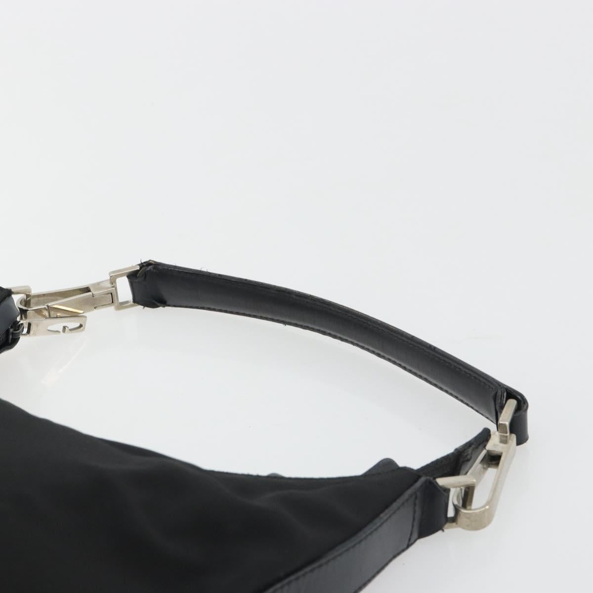 GUCCI Shoulder Bag Canvas Black Silver 000 0602 Auth gh2166