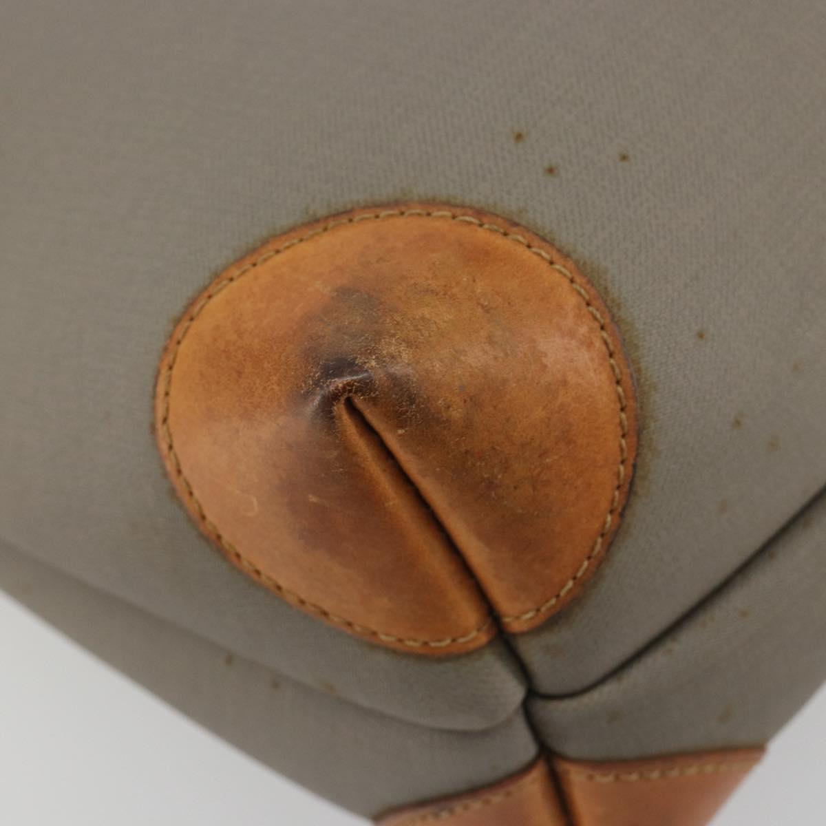 Christian Dior Tote Bag PVC Canvas Gray Gold Auth gh2170
