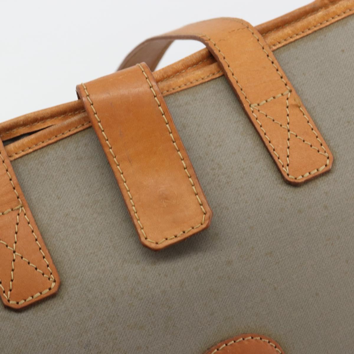 Christian Dior Tote Bag PVC Canvas Gray Gold Auth gh2170