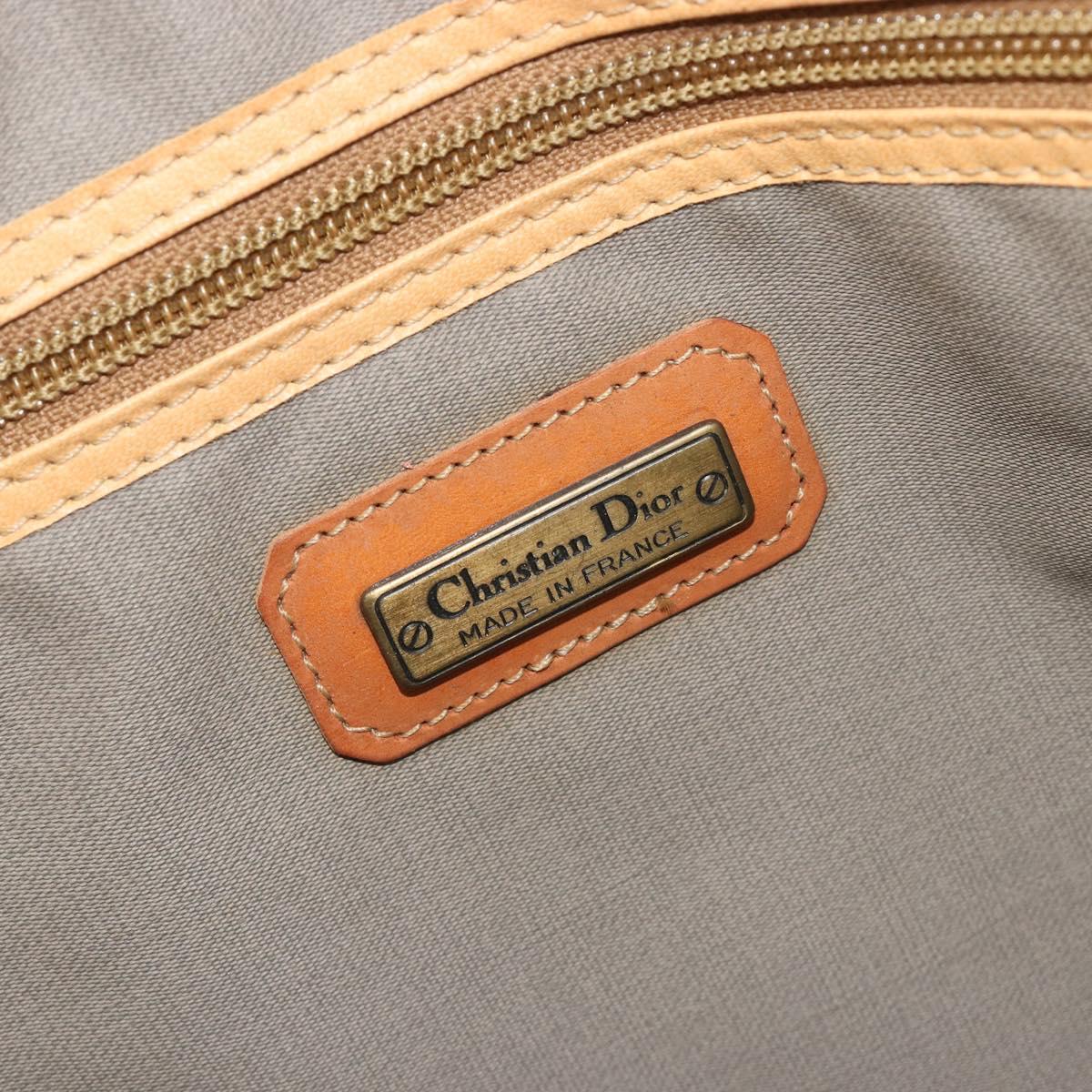 Christian Dior Tote Bag PVC Canvas Gray Gold Auth gh2170