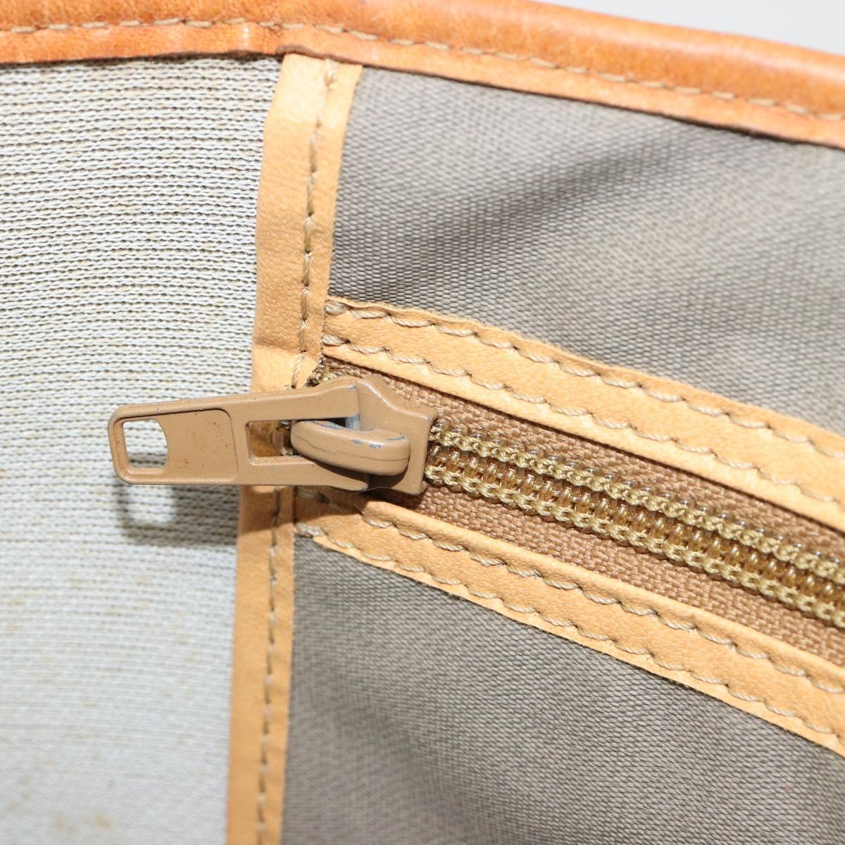 Christian Dior Tote Bag PVC Canvas Gray Gold Auth gh2170