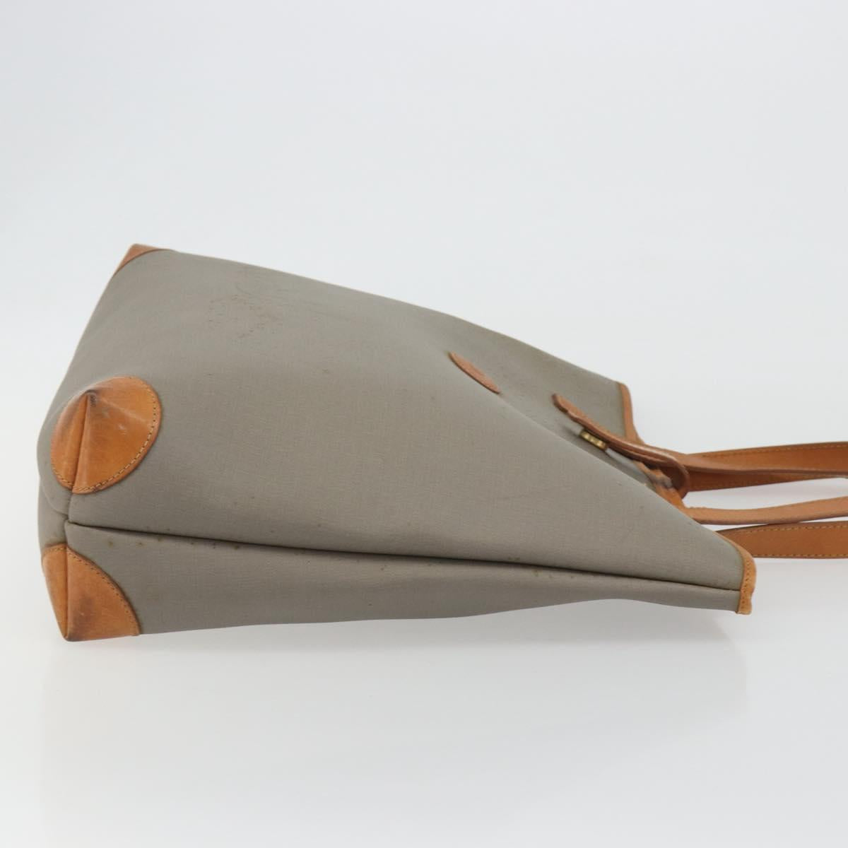 Christian Dior Tote Bag PVC Canvas Gray Gold Auth gh2170