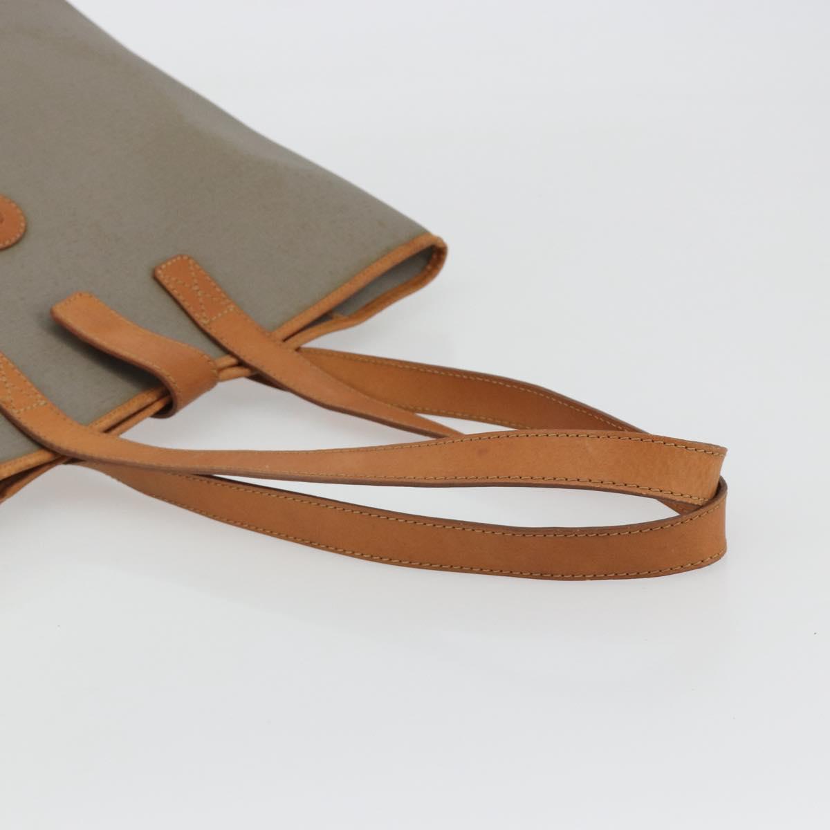 Christian Dior Tote Bag PVC Canvas Gray Gold Auth gh2170