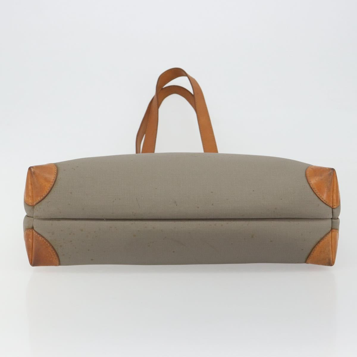 Christian Dior Tote Bag PVC Canvas Gray Gold Auth gh2170