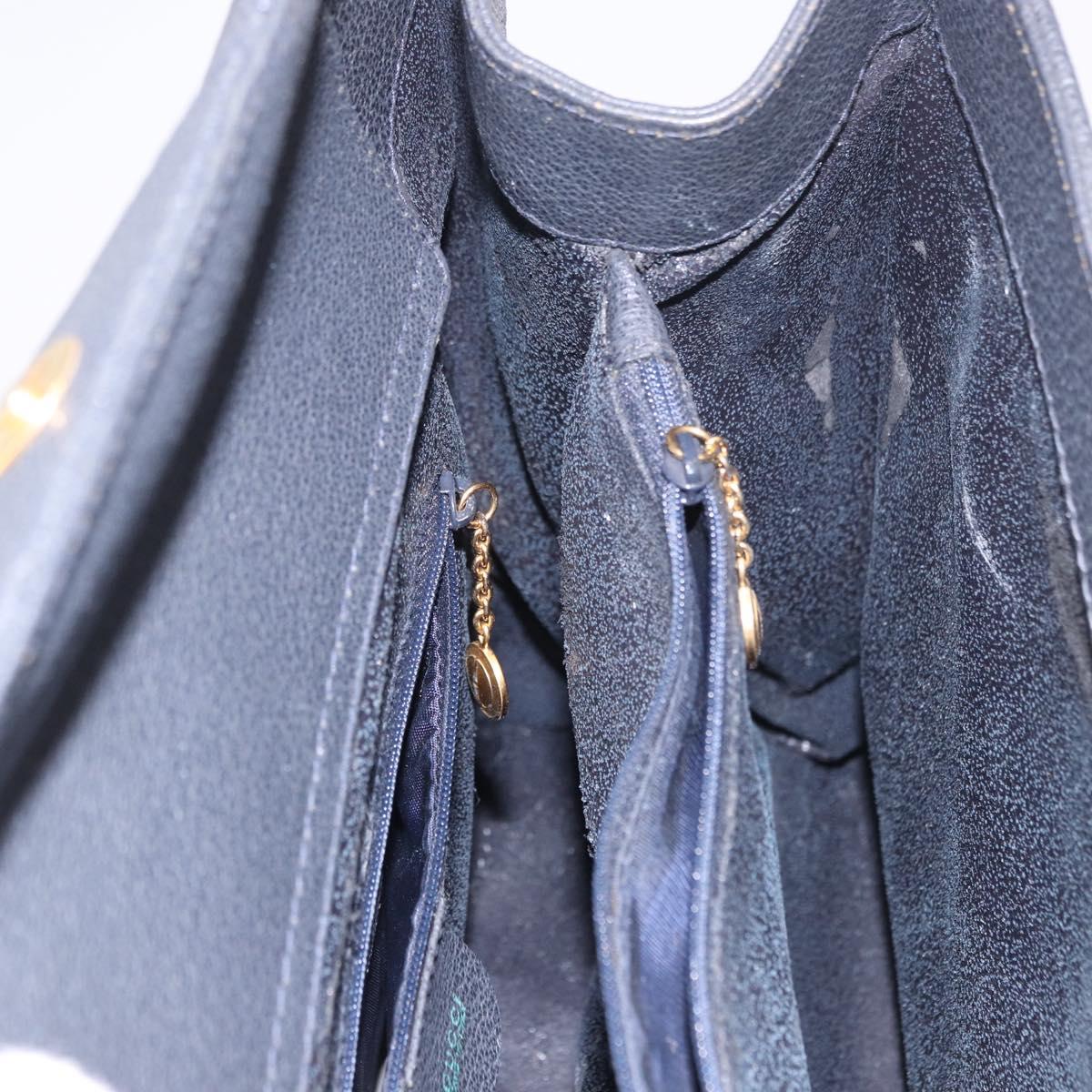 GUCCI Bamboo Tote Bag Suede Navy Gold 002 2853 0260 0 Auth gh2172