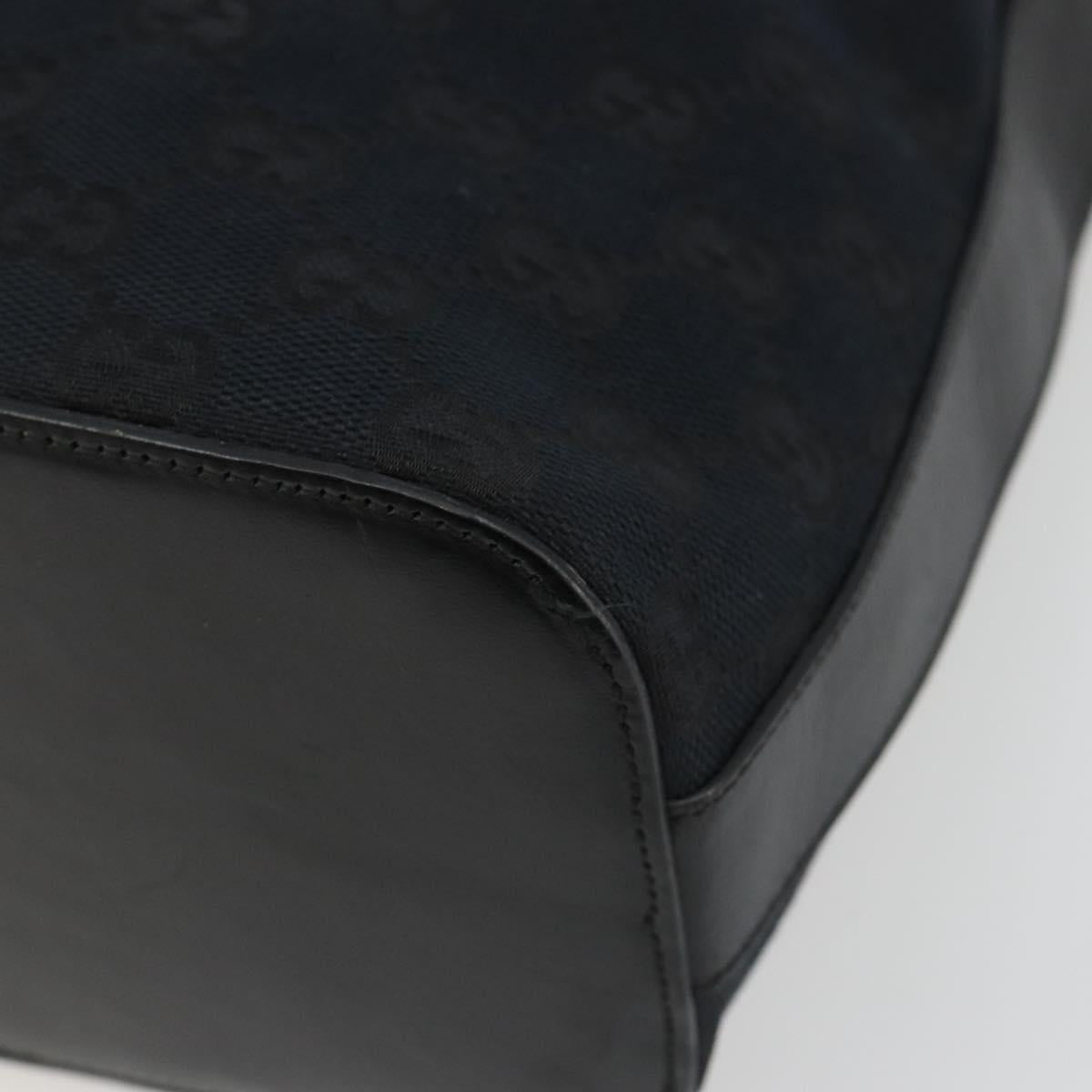 GUCCI GG Canvas Shoulder Bag Black Silver 001 3814 3754 Auth gh2173
