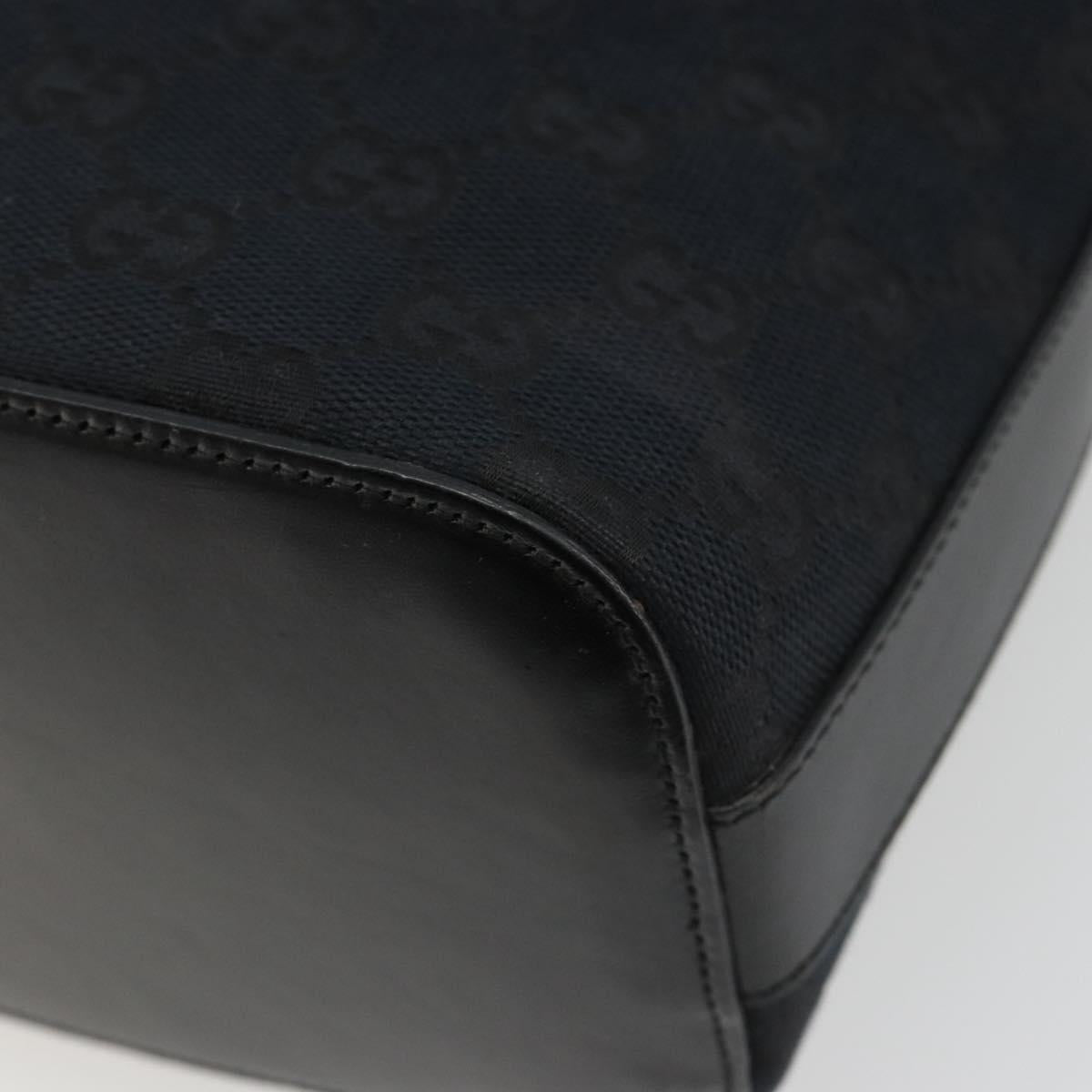 GUCCI GG Canvas Shoulder Bag Black Silver 001 3814 3754 Auth gh2173