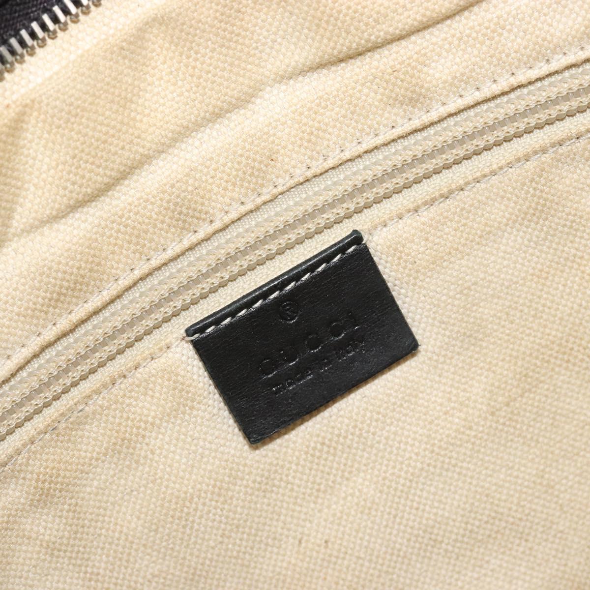 GUCCI Shoulder Bag Leather Black Silver Auth gh2174