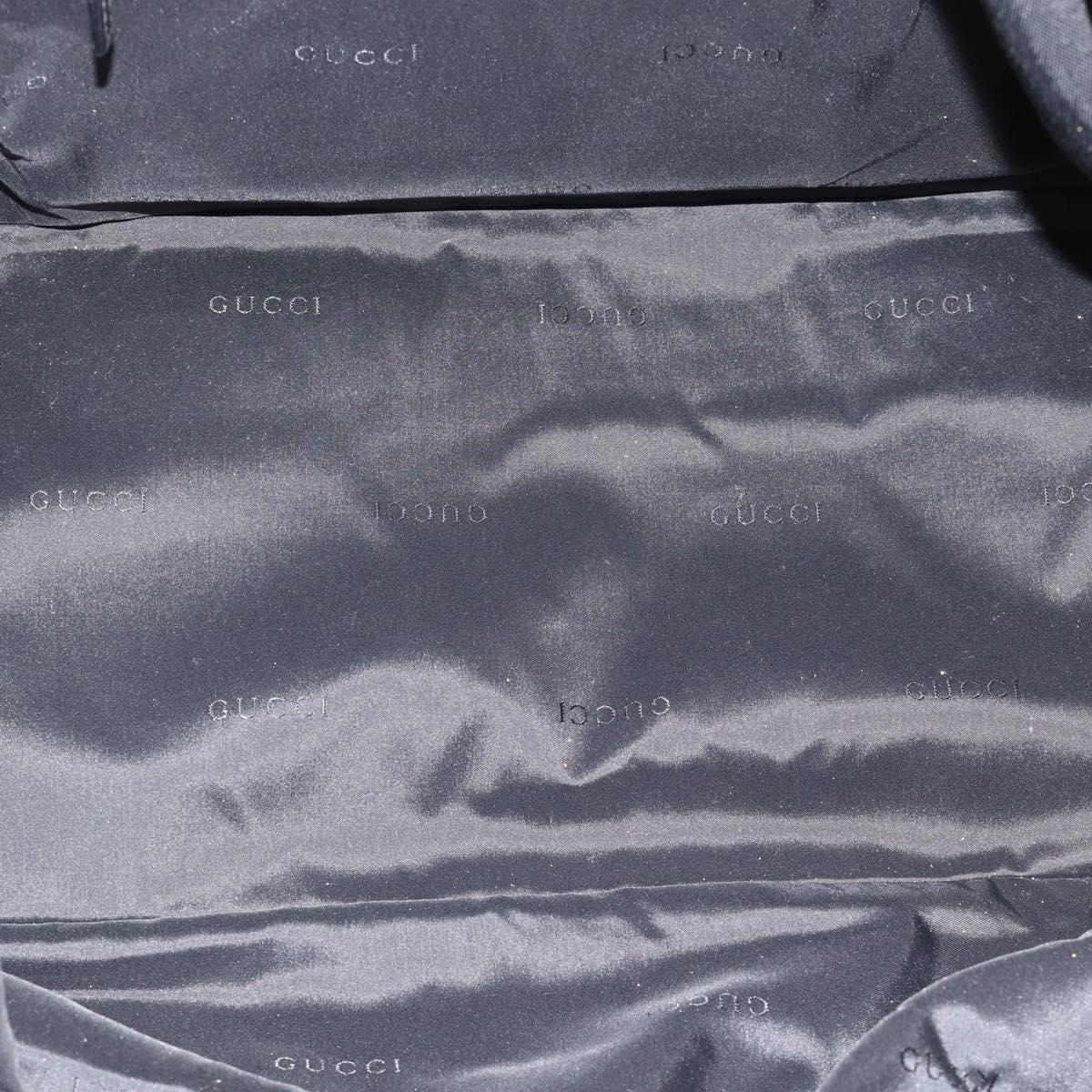 GUCCI Boston Bag Canvas Black Silver Auth gh2175