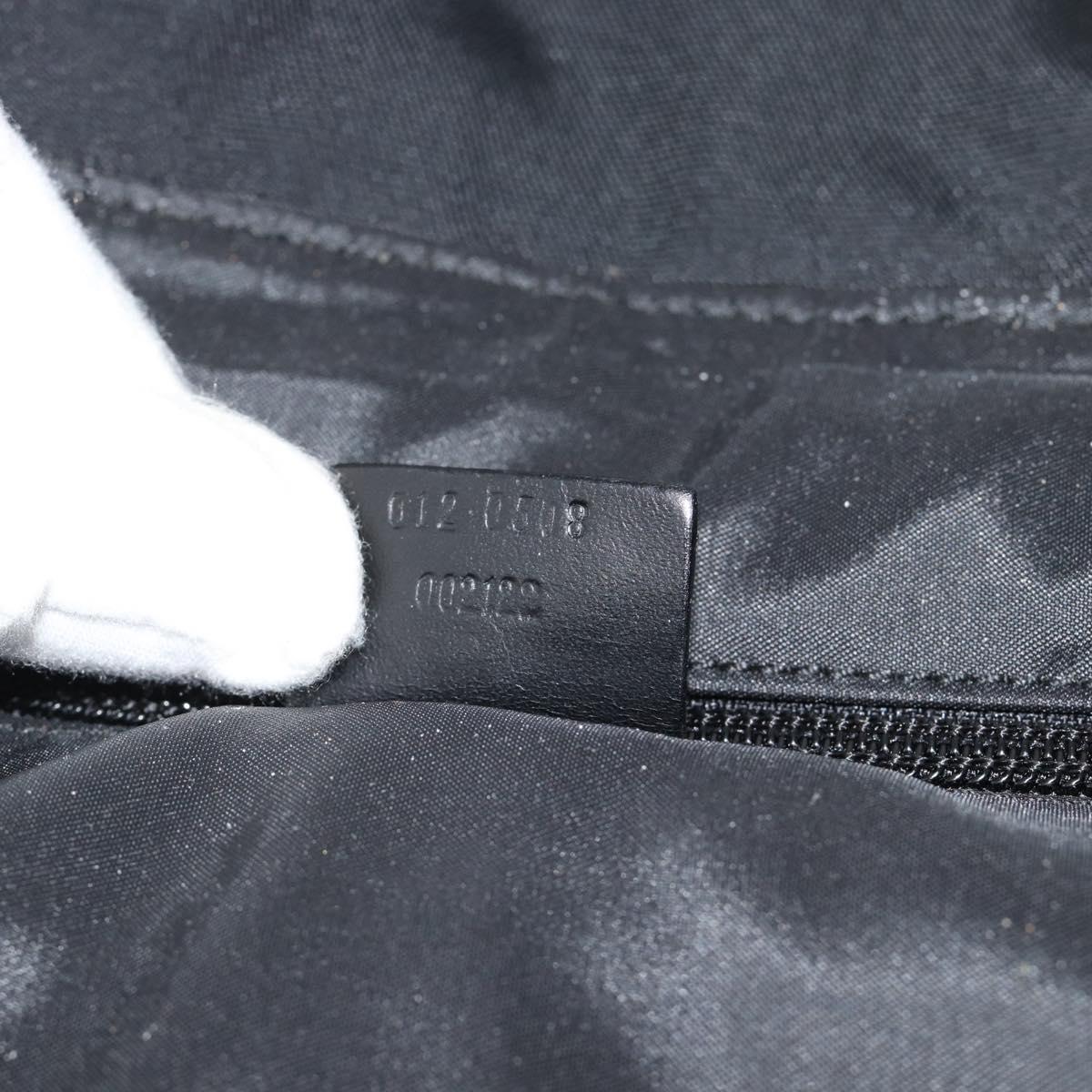 GUCCI Boston Bag Canvas Black Silver Auth gh2175