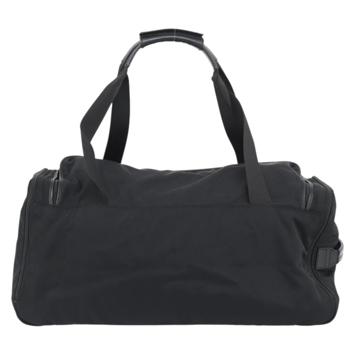 GUCCI Boston Bag Canvas Black Silver Auth gh2175