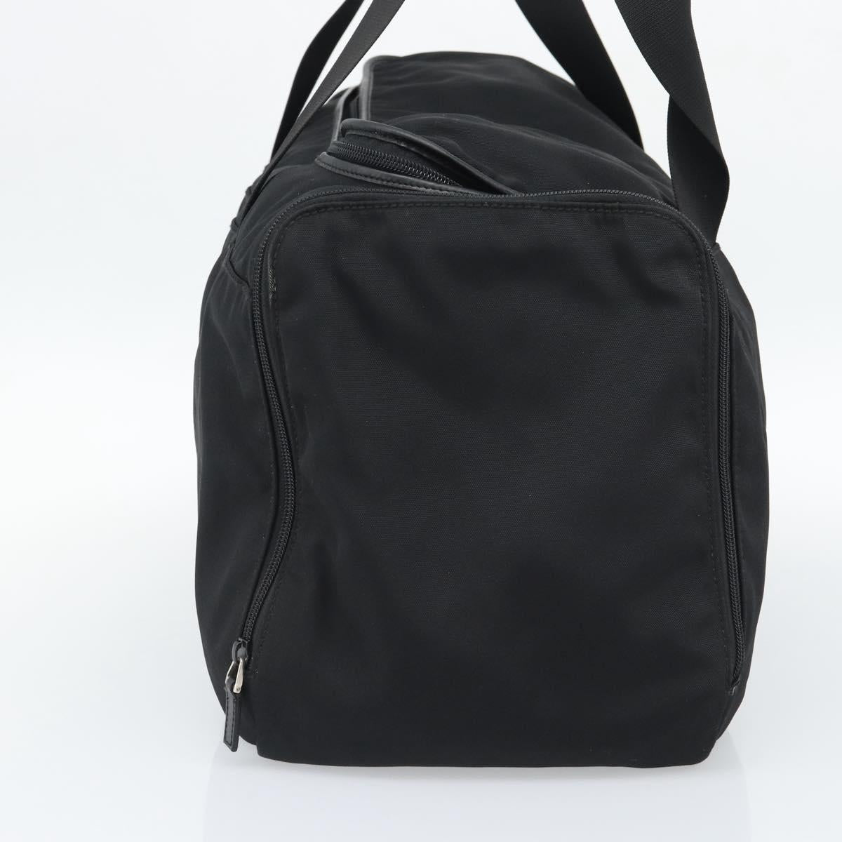 GUCCI Boston Bag Canvas Black Silver Auth gh2175