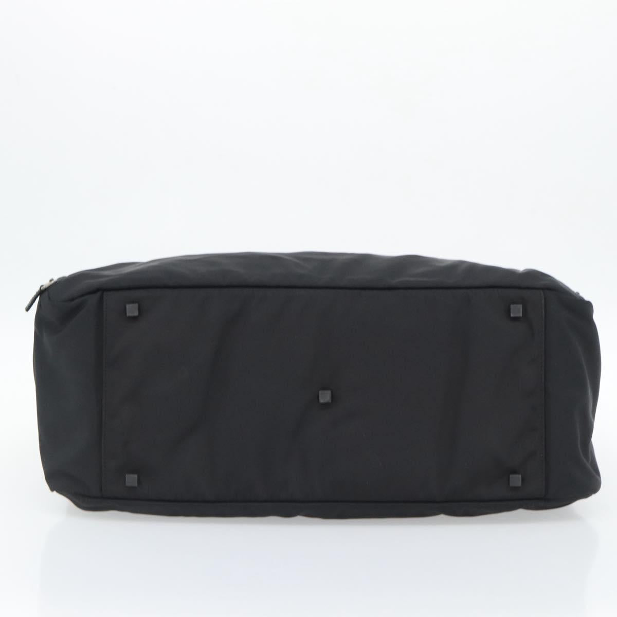 GUCCI Boston Bag Canvas Black Silver Auth gh2175