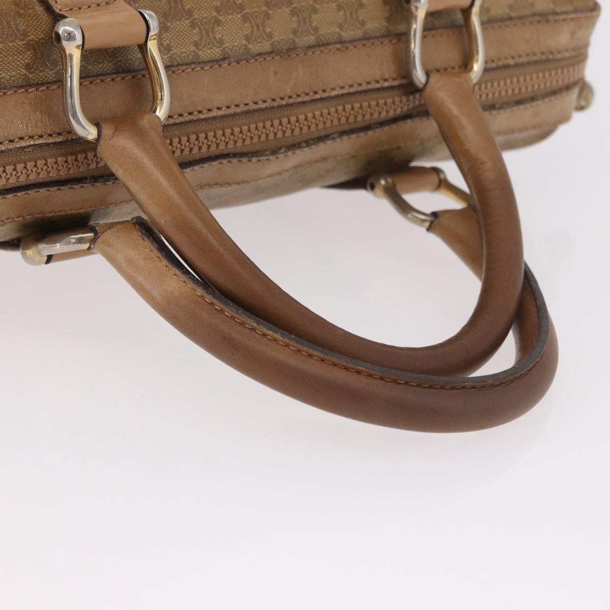 CELINE Macadam Canvas Hand Bag PVC Beige Gold Auth gh2177