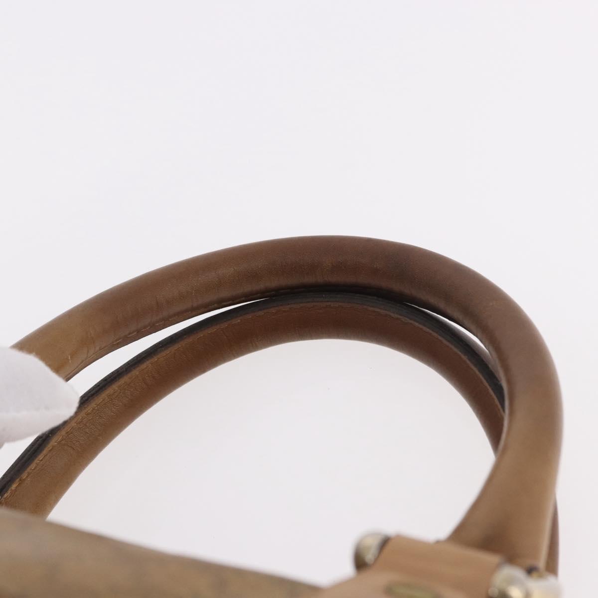 CELINE Macadam Canvas Hand Bag PVC Beige Gold Auth gh2177