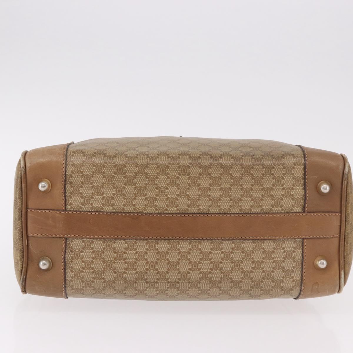CELINE Macadam Canvas Hand Bag PVC Beige Gold Auth gh2177