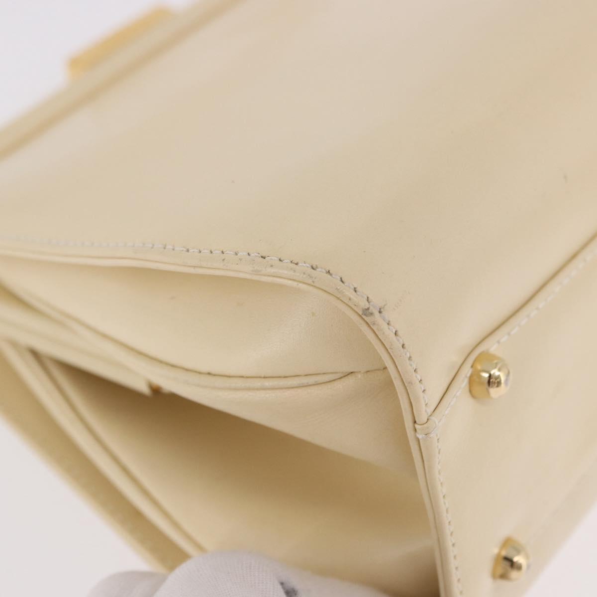 GUCCI Hand Bag Patent leather Ivory Gold 000 781 0301 Auth gh2180
