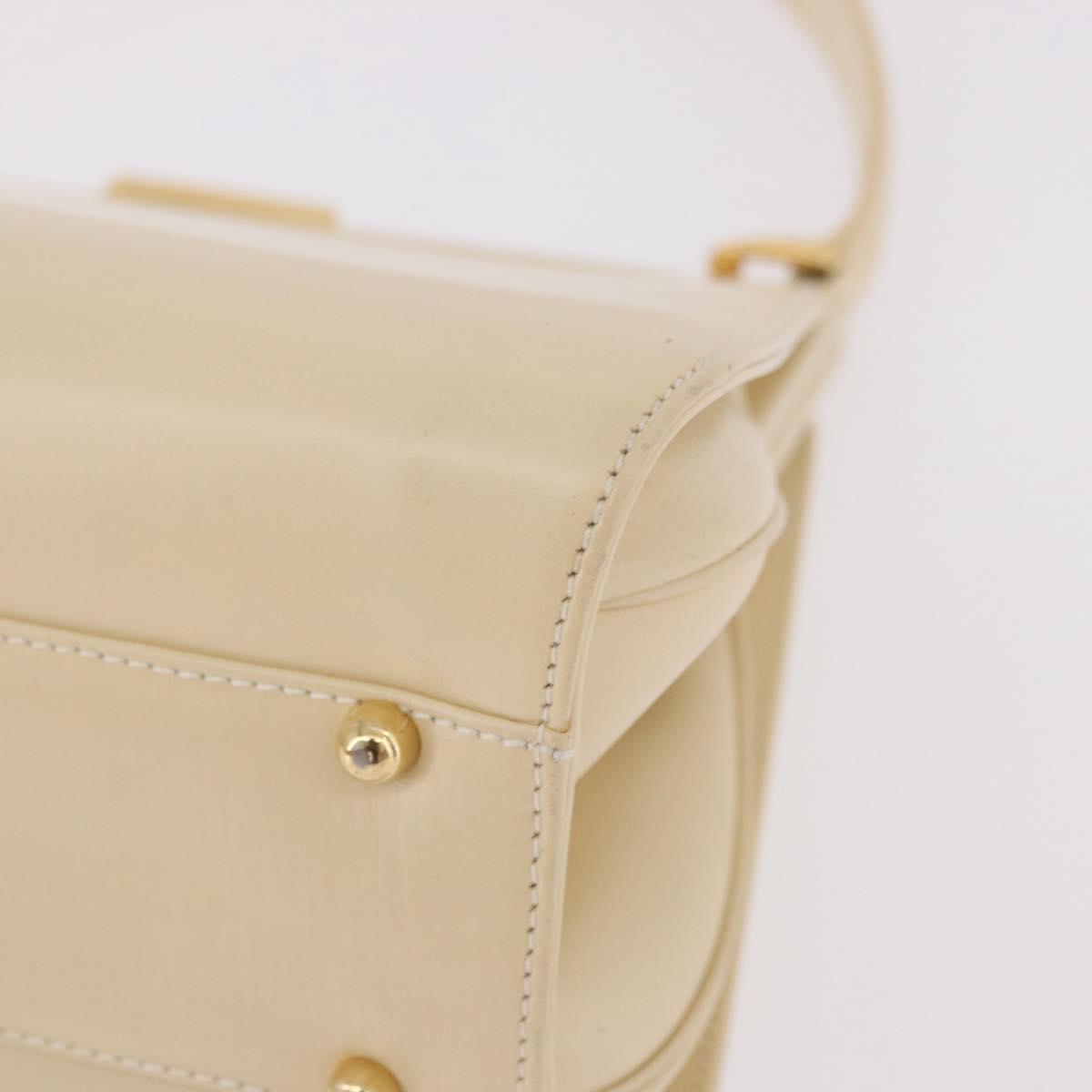 GUCCI Hand Bag Patent leather Ivory Gold 000 781 0301 Auth gh2180