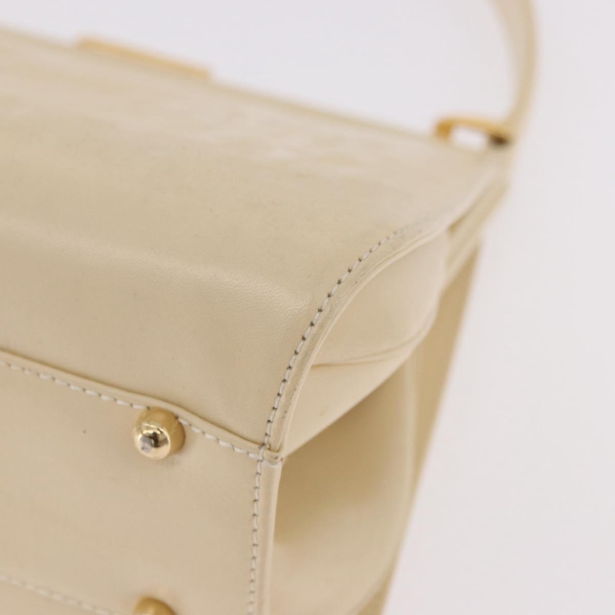GUCCI Hand Bag Patent leather Ivory Gold 000 781 0301 Auth gh2180