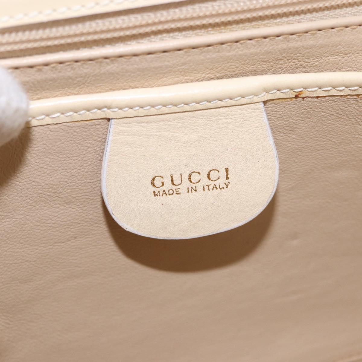 GUCCI Hand Bag Patent leather Ivory Gold 000 781 0301 Auth gh2180
