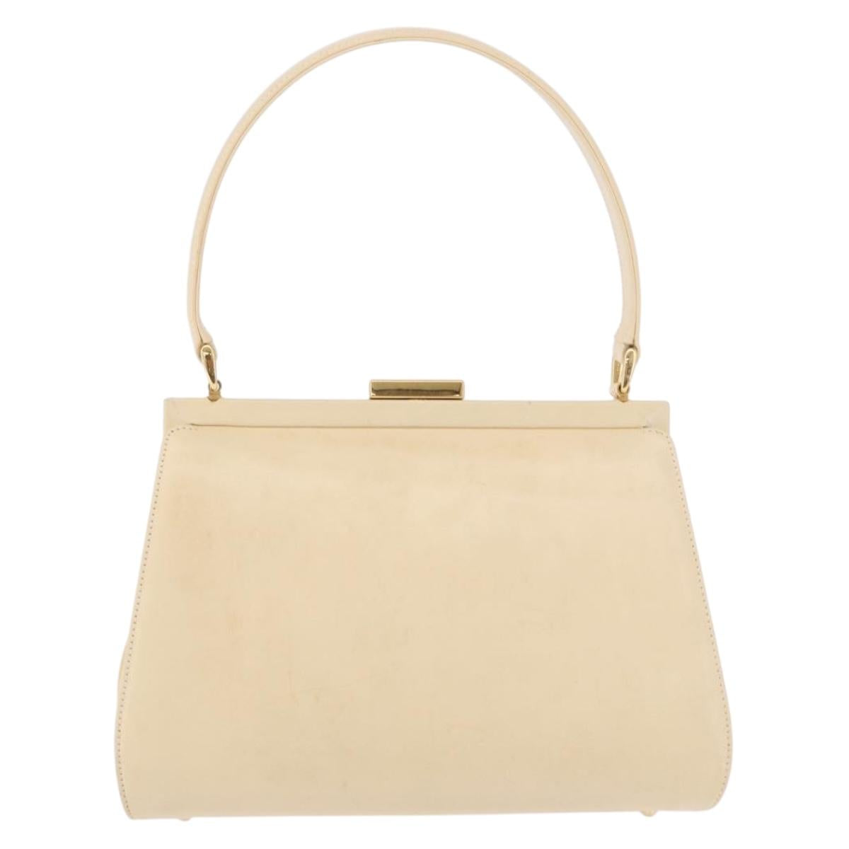 GUCCI Hand Bag Patent leather Ivory Gold 000 781 0301 Auth gh2180