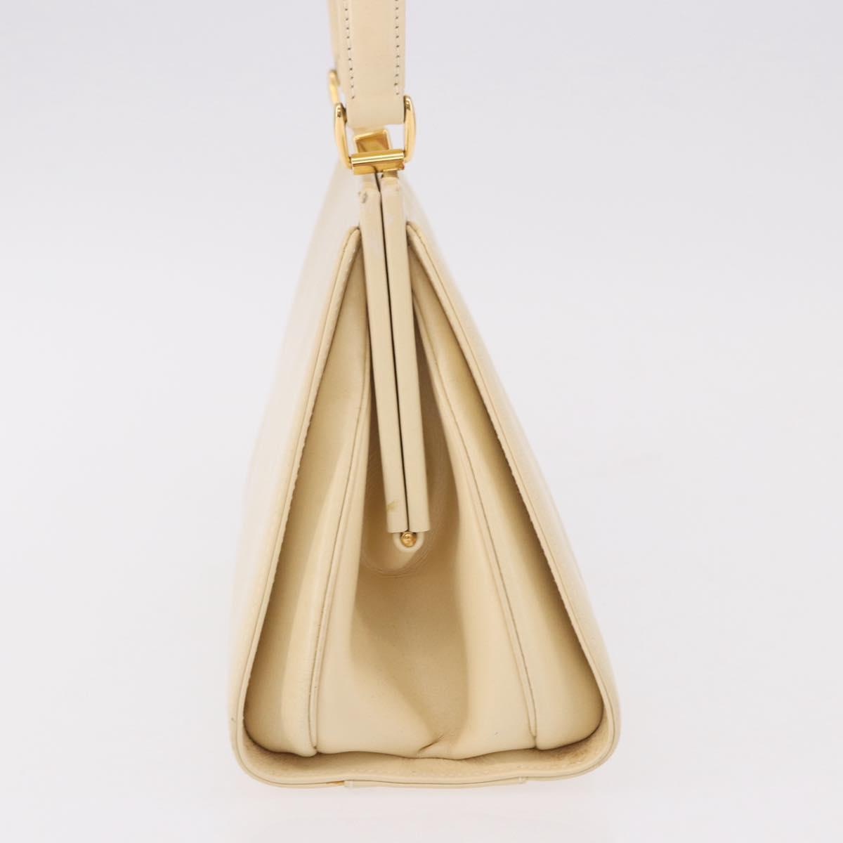 GUCCI Hand Bag Patent leather Ivory Gold 000 781 0301 Auth gh2180