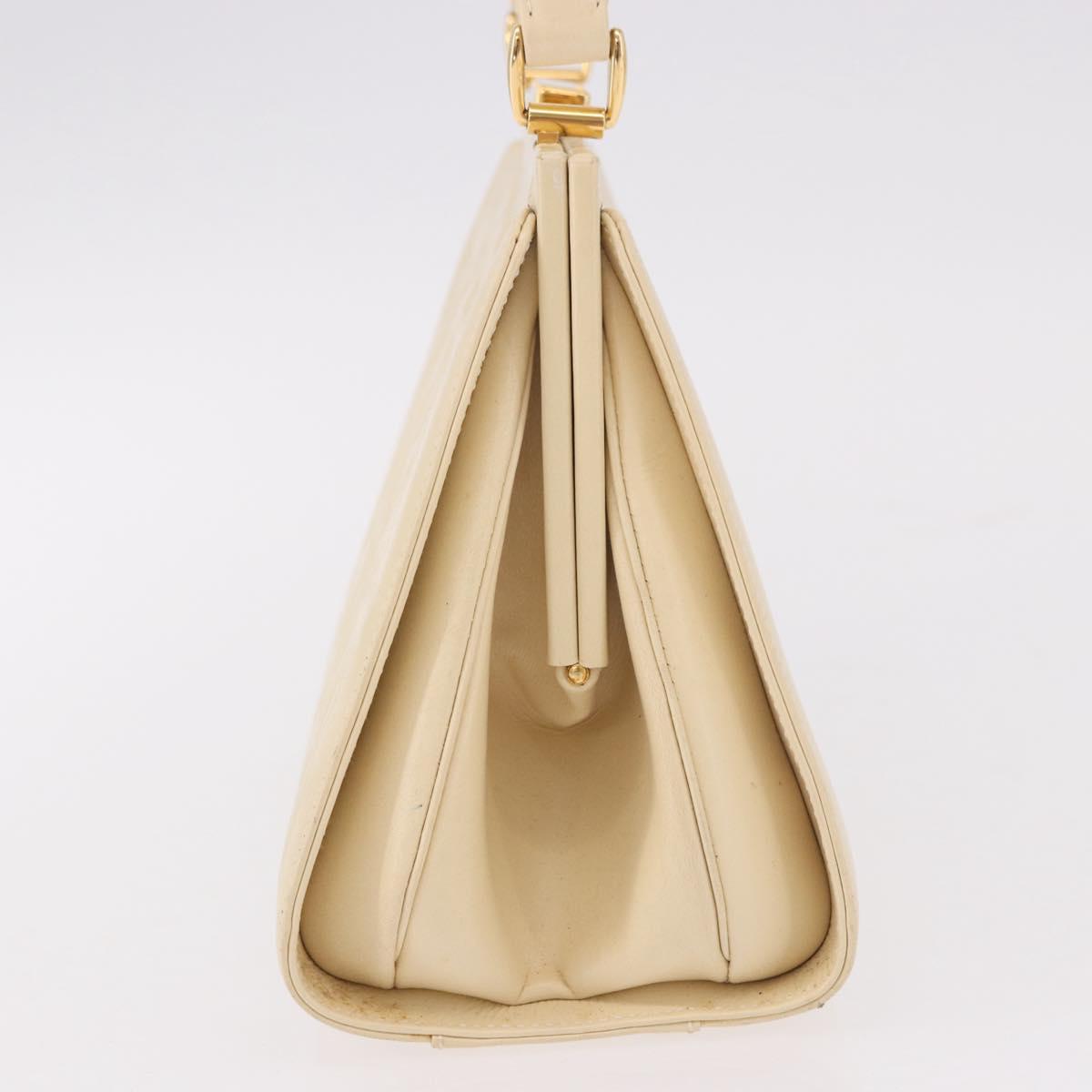 GUCCI Hand Bag Patent leather Ivory Gold 000 781 0301 Auth gh2180