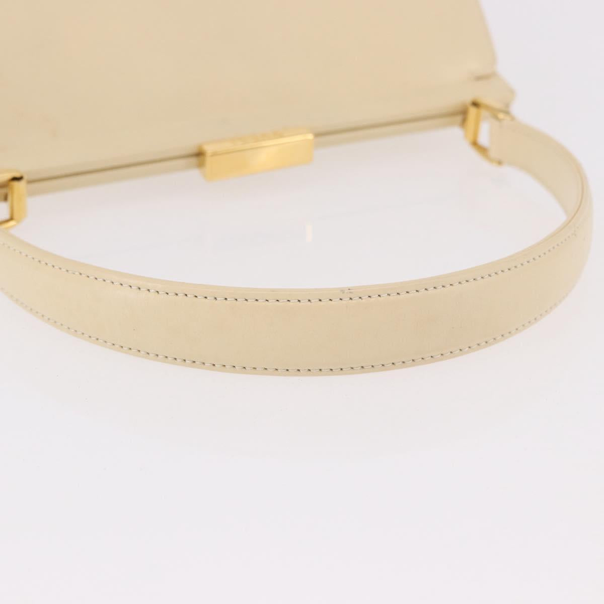 GUCCI Hand Bag Patent leather Ivory Gold 000 781 0301 Auth gh2180