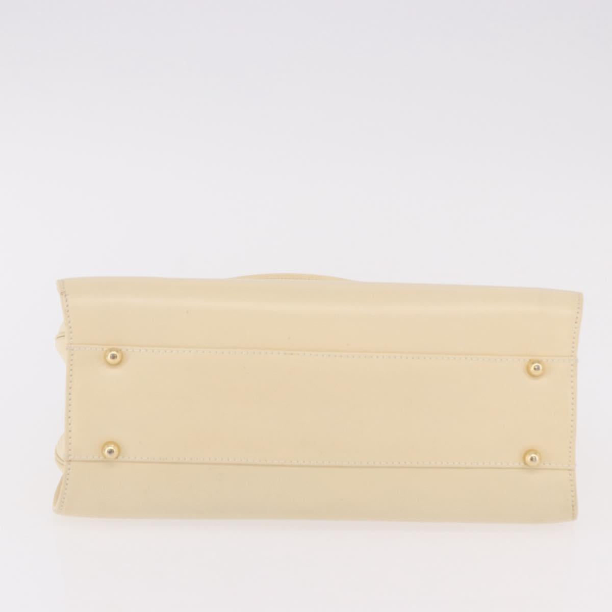 GUCCI Hand Bag Patent leather Ivory Gold 000 781 0301 Auth gh2180
