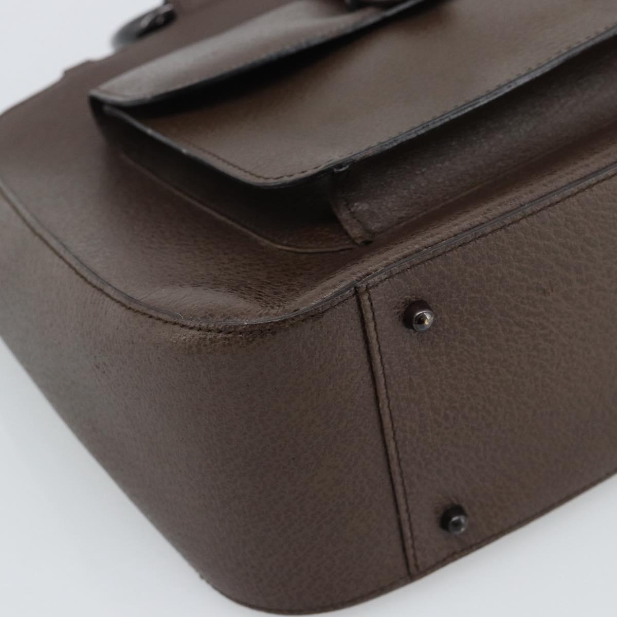 GUCCI Hand Bag Leather Brown 000 2058 0307 Auth gh2184