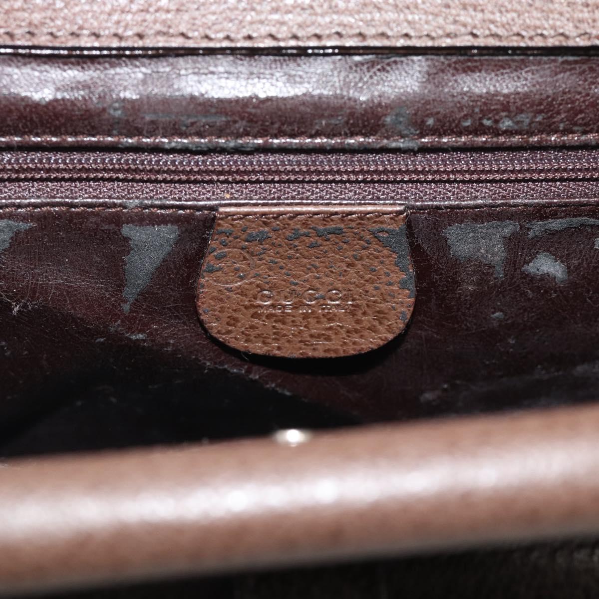 GUCCI Hand Bag Leather Brown 000 2058 0307 Auth gh2184