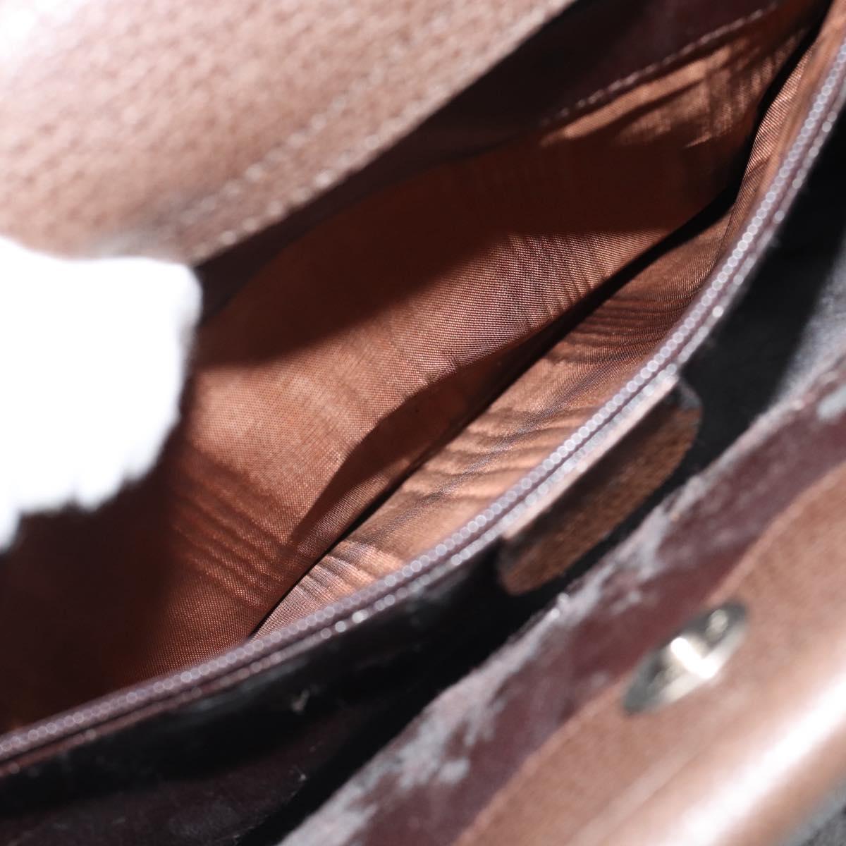 GUCCI Hand Bag Leather Brown 000 2058 0307 Auth gh2184