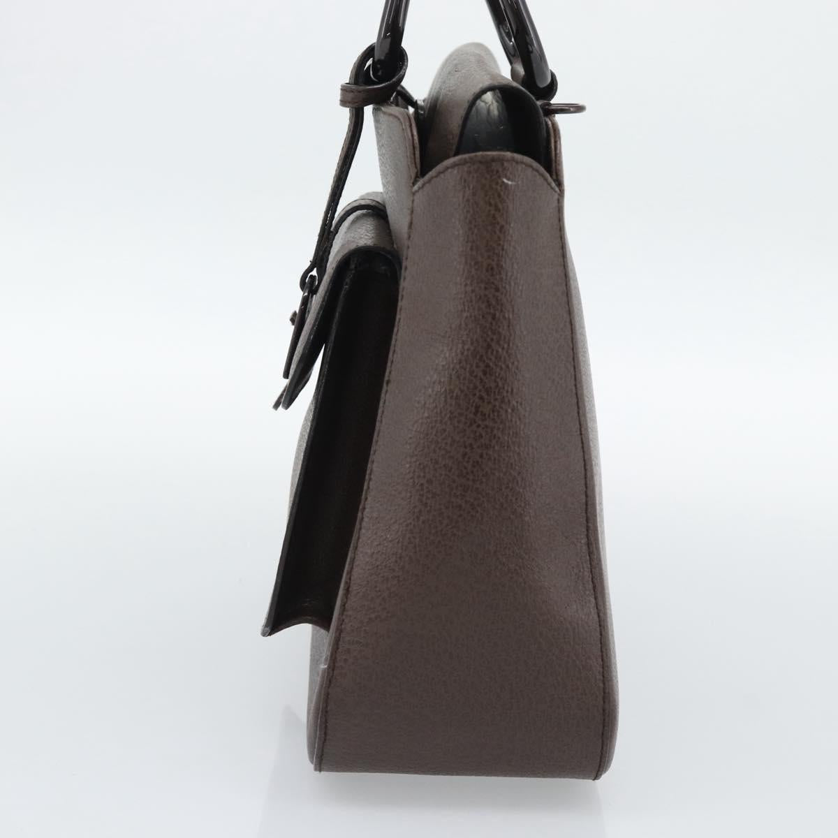 GUCCI Hand Bag Leather Brown 000 2058 0307 Auth gh2184