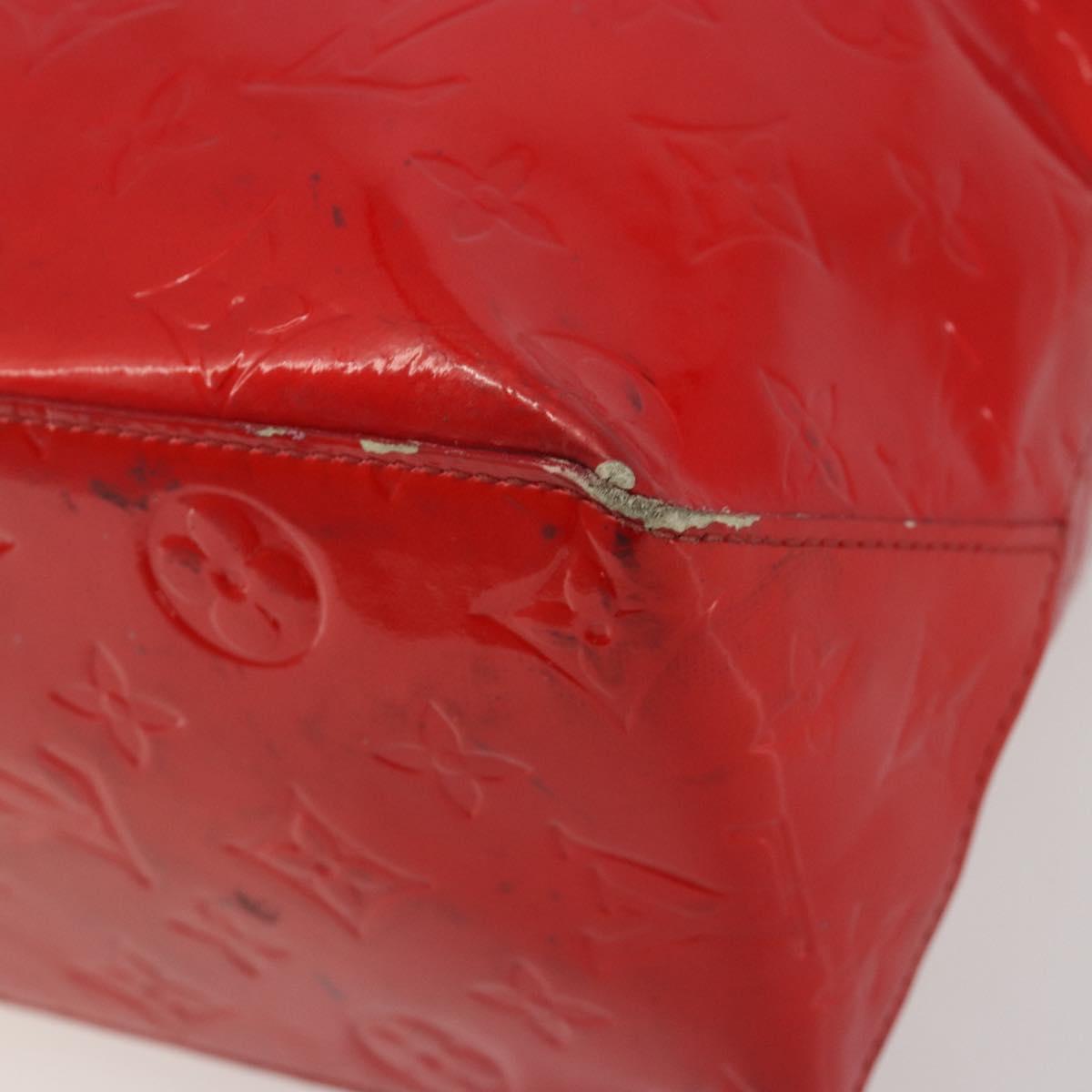 LOUIS VUITTON Monogram Vernis Reade MM Hand Bag Red Rouge M91086 LV Auth gh2202