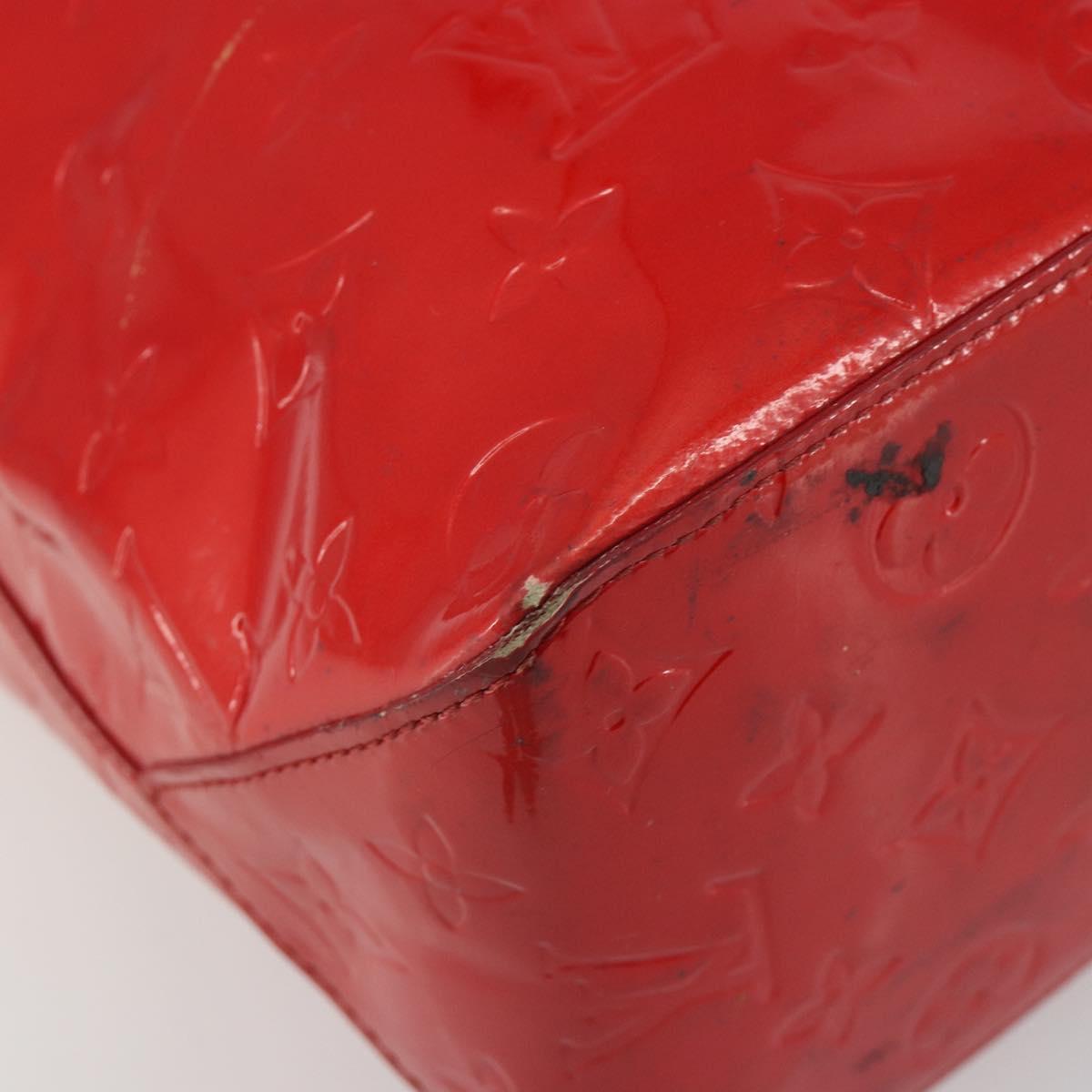 LOUIS VUITTON Monogram Vernis Reade MM Hand Bag Red Rouge M91086 LV Auth gh2202