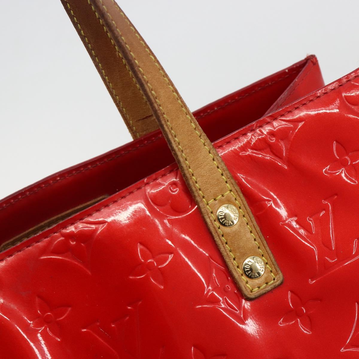 LOUIS VUITTON Monogram Vernis Reade MM Hand Bag Red Rouge M91086 LV Auth gh2202