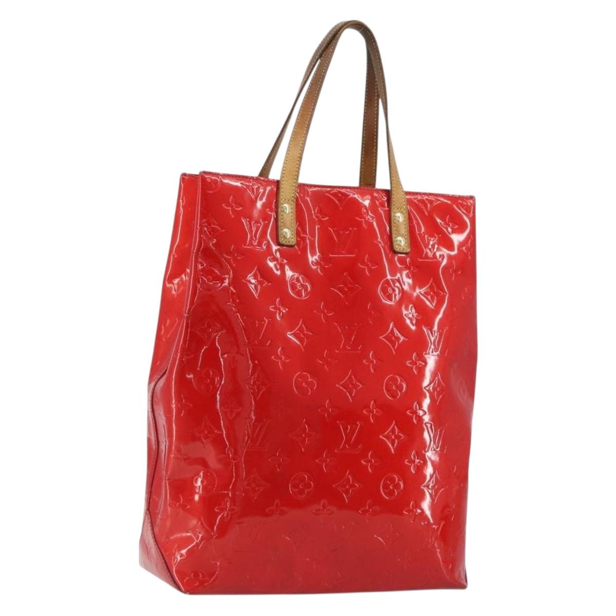 LOUIS VUITTON Monogram Vernis Reade MM Hand Bag Red Rouge M91086 LV Auth gh2202